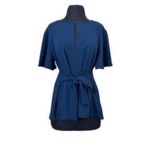 Navy Tie-Waist Blouse